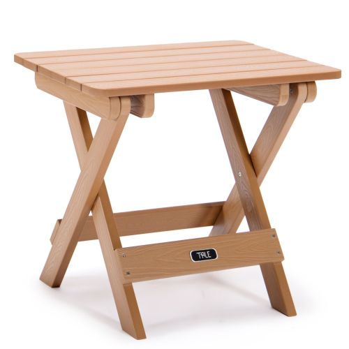 TALE Adirondack Portable Folding Side Table Square All-Weather And Fade-Resistant Plastic Wood Table Perfect For Outdoor Garden, Beach, Camping, Picni